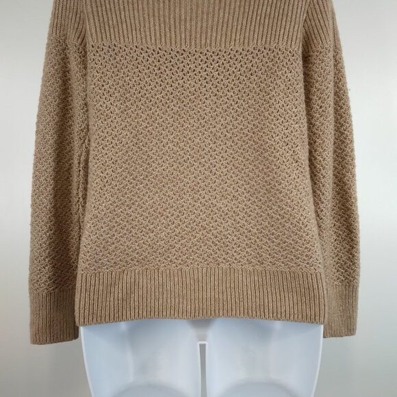 Lucky Brand Dakota Tan V Neck Collar Knit Sweater Size S - Picture 10 of 14